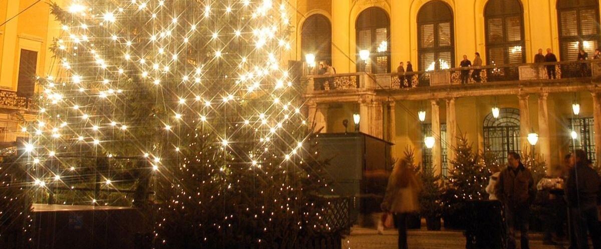 Christbaum und Schloss seitlich nachts_© Gerhard Fally