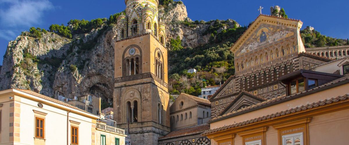 Amalfi,Cathedral,,(cattedrale,Di,Sant'andrea/duomo,Di,Amalfi),And,Bell,Tower.