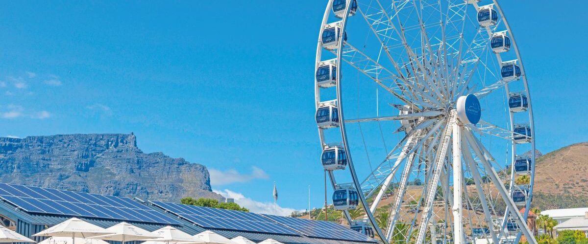 The Cape Wheel with Table Mountain in the background, V&A Waterfront, Cape Town, South Africa