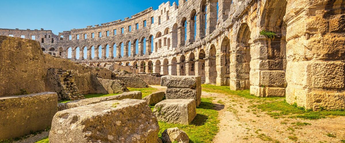 The Roman Arena in Pula, Croatia, Europe.