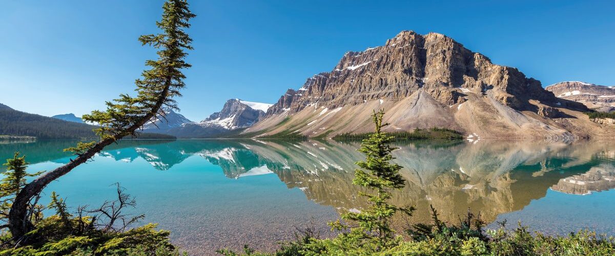 Bow lake in Banff National Park, Canada.