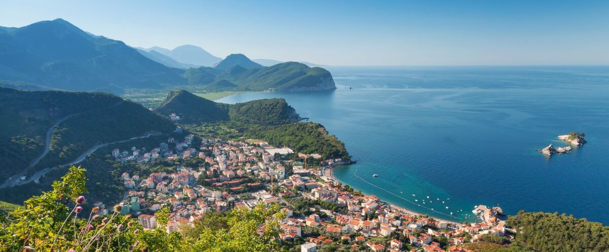 Adriatic Sea Coast. Landscape of Petrovac town, Montenegro