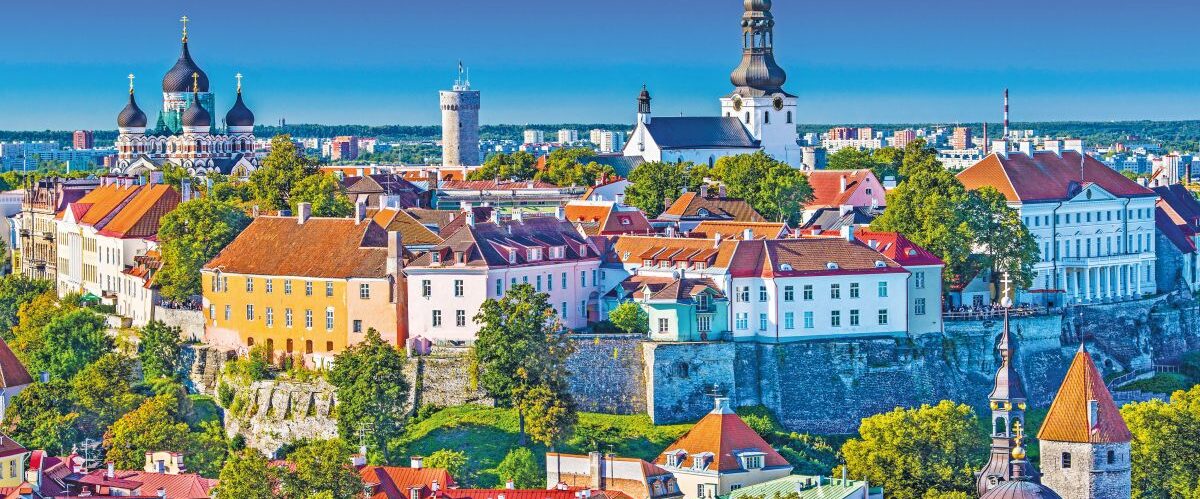 Skyline of Tallinn, Estonia at the old city.