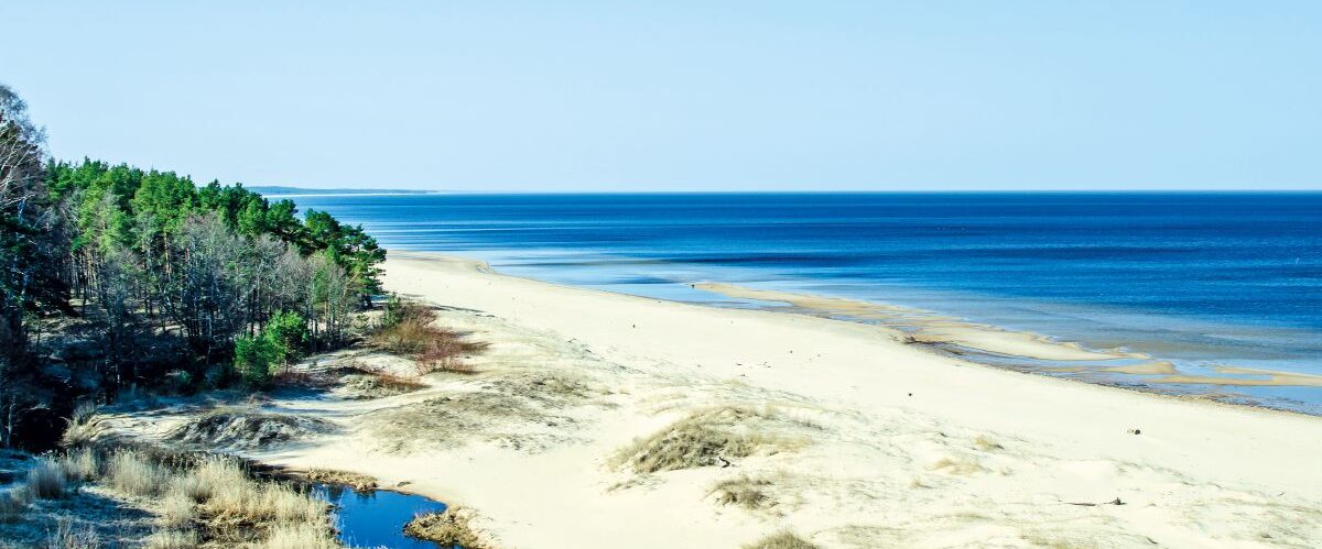 The White Dune and Baltic see at Saulkrasti in spring, Latvia